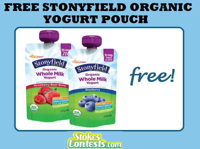 Image FREE Stonyfield Organic Yogurt Pouch