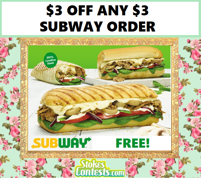 Image $3 Off Any $3 SUBWAY Order!