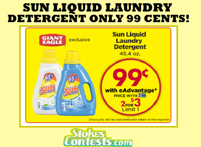 Image Sun Liquid Laundry Detergent ONLY 99 CENTS!!!