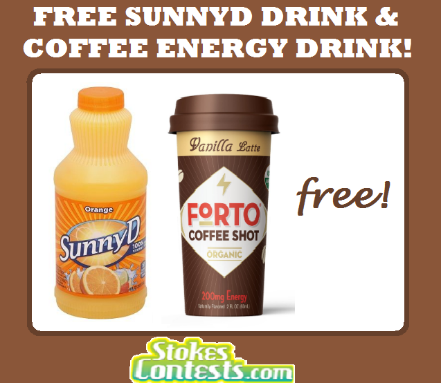 Image FREE SunnyD Drink & FREE SunnyD & Forto Coffee Energy Drink