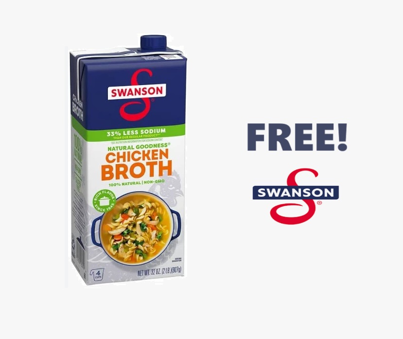 Image FREE 32 Oz Swanson Chicken Broth Regular Or Low Sodium! TODAY ONLY!