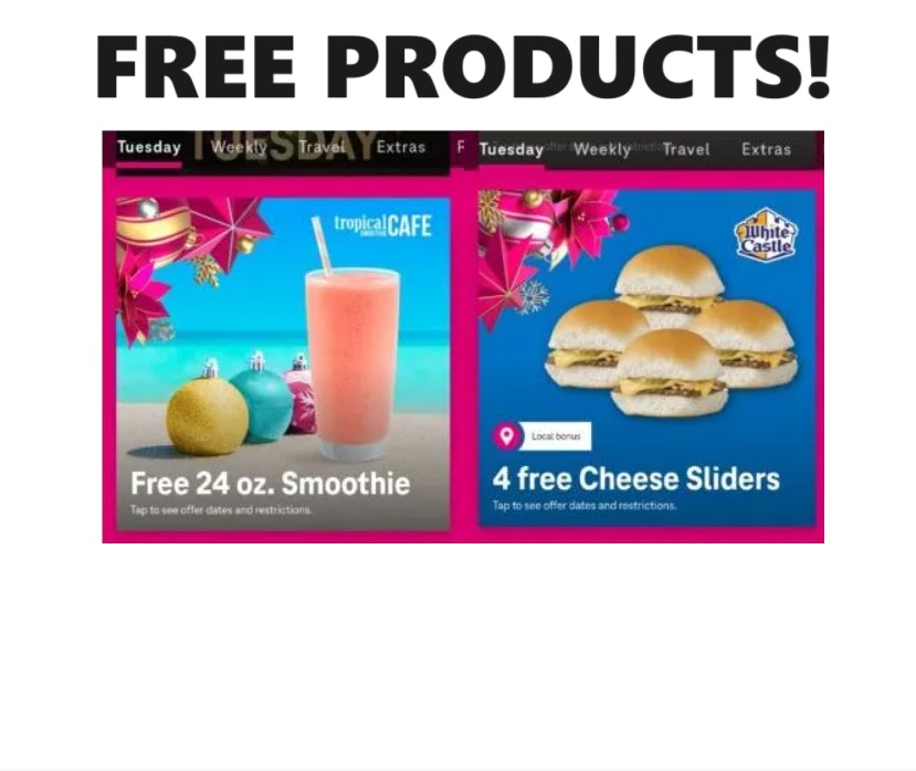 Image FREE Smoothie at Tropical Smoothie Cafe, 4 FREE Cheese Sliders at White Castle & MORE! For T-Mobile & Sprint Customers! 