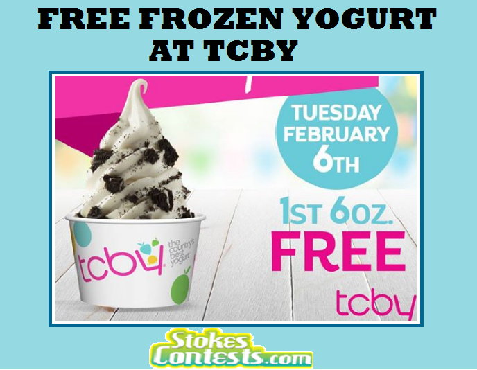 Image FREE Frozen Yogurt at TCBY TODAY ONLY!