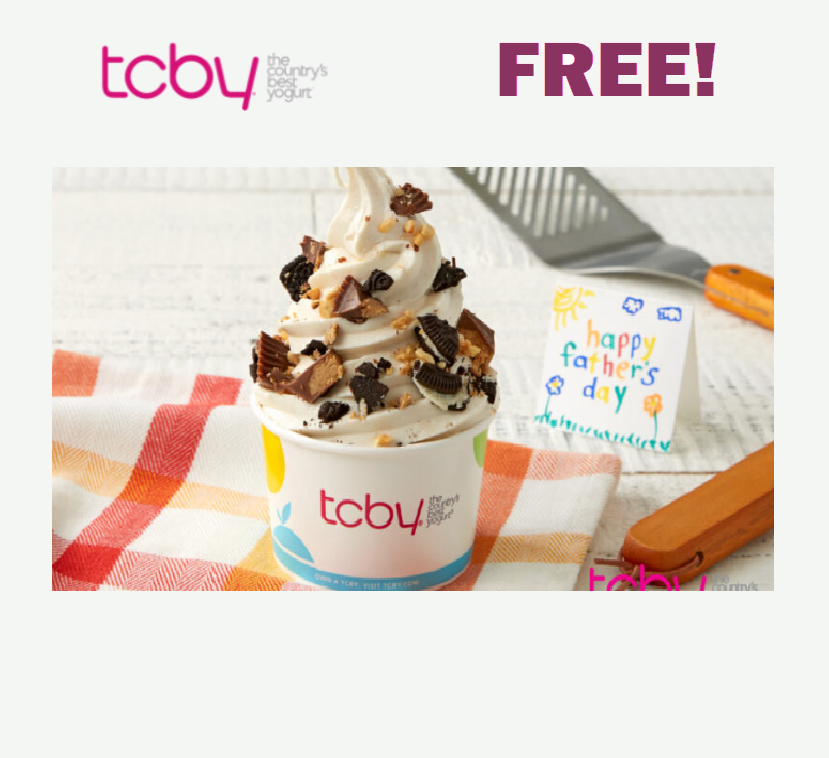 Image FREE 6 oz. Small Cup or Cone of Yogurt at TCBY for Dad’s