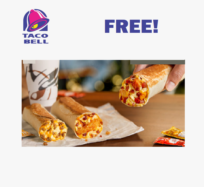 Image FREE Toasted Breakfast Burrito at Taco Bell