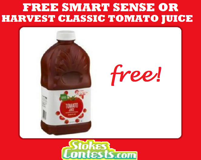 Image FREE Smart Sense or Harvest Classic Tomato Juice TODAY ONLY!