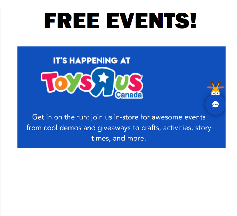 Image FREE July - August Events at Toys R Us