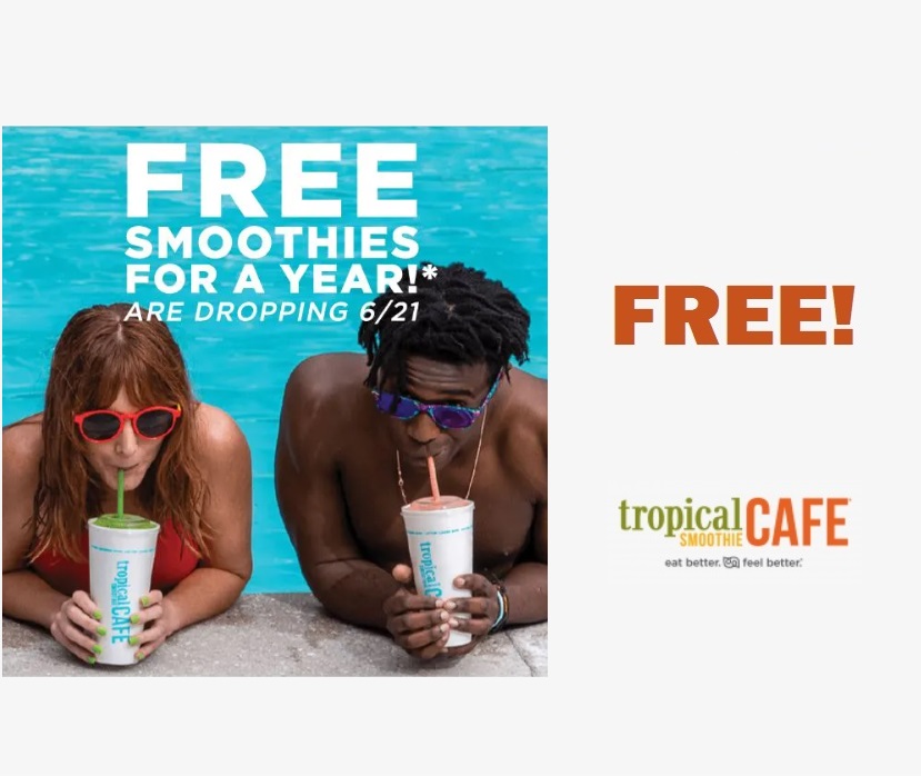 Image A Year Of FREE Smoothies at Tropical Smoothie Cafe