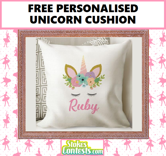 Image FREE Personalised Unicorn Cushion