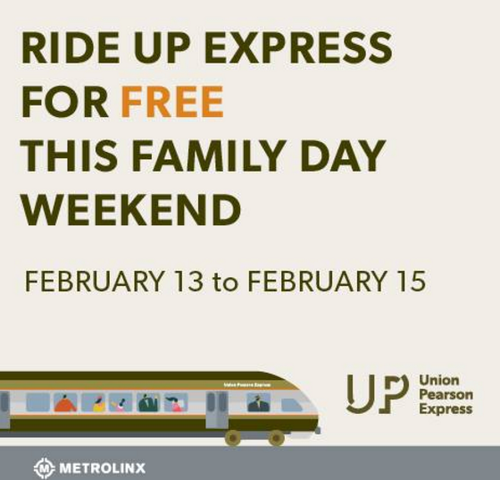 Image Ride the Union Pearson Express for FREE on Feb.13-15 (Toronto)