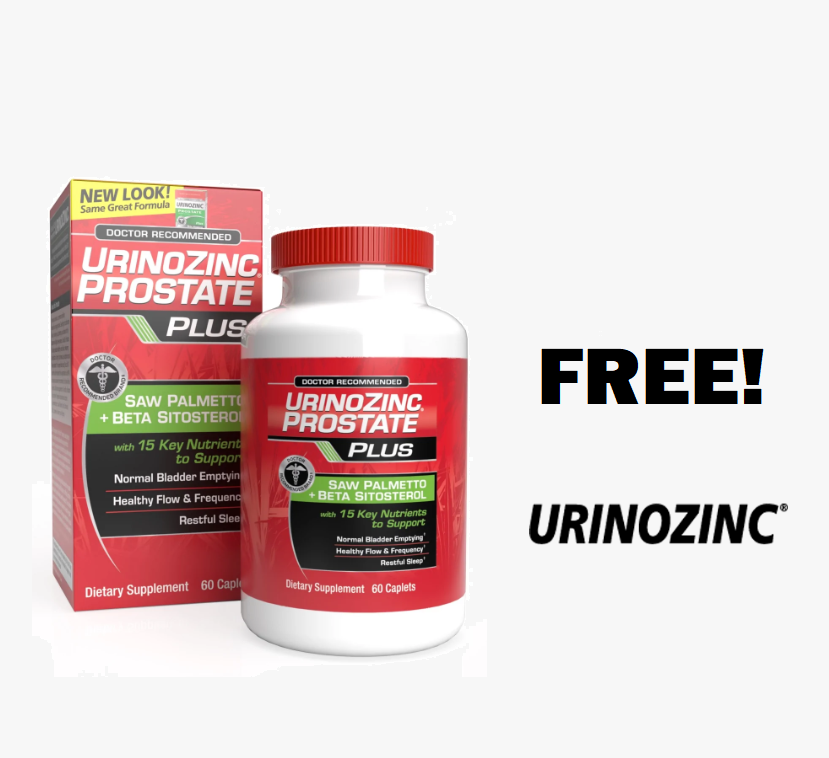 Image FREE UrinoZinc Prostate Plus 60 Caplets, 1 Month Supply