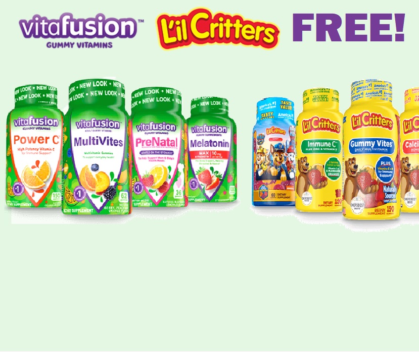 Image FREE Full-Size Vitafusion & L’il Critters Gummy Vitamins