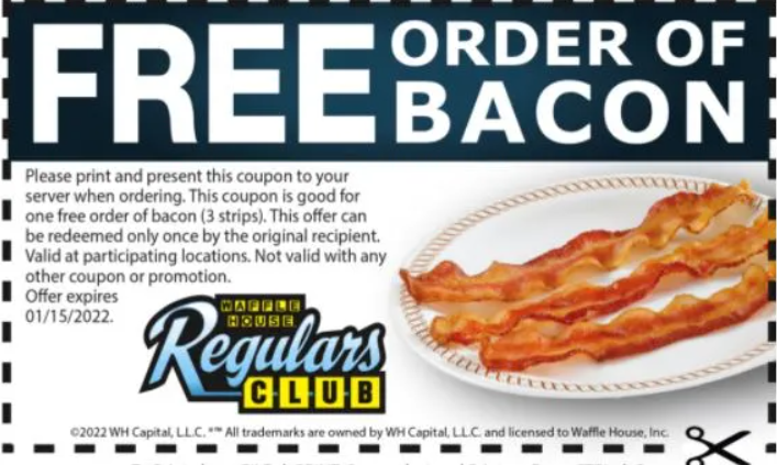 Image FREE Bacon At Waffle House