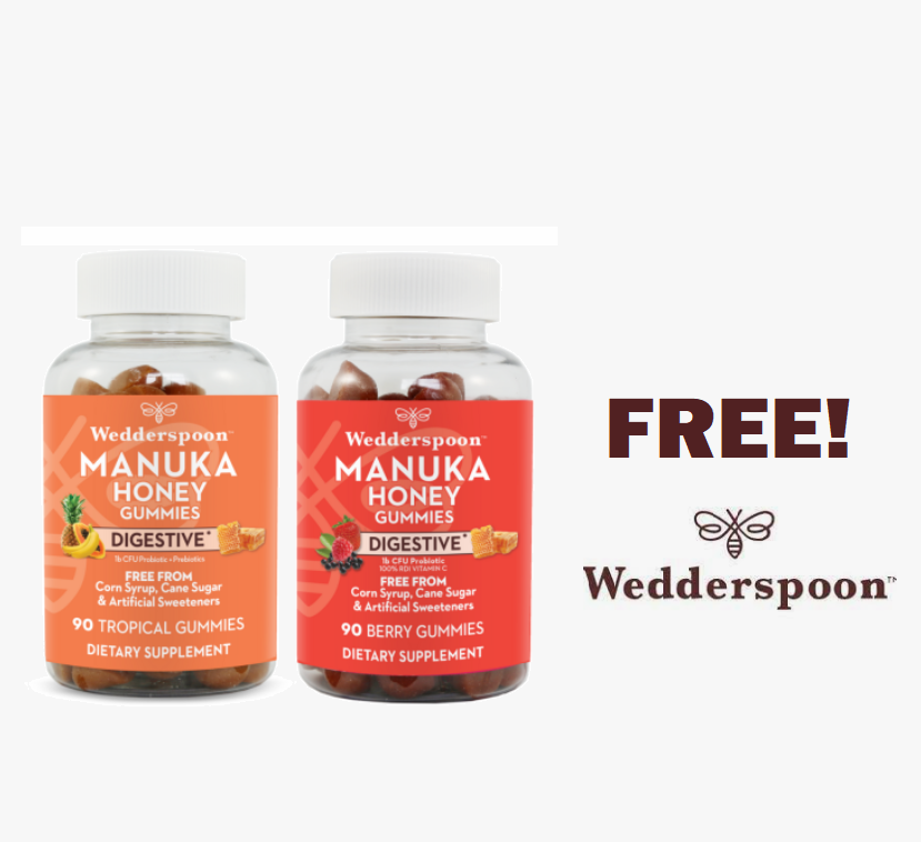 Image FREE Wedderspoon Manuka Honey Digestive Gummies