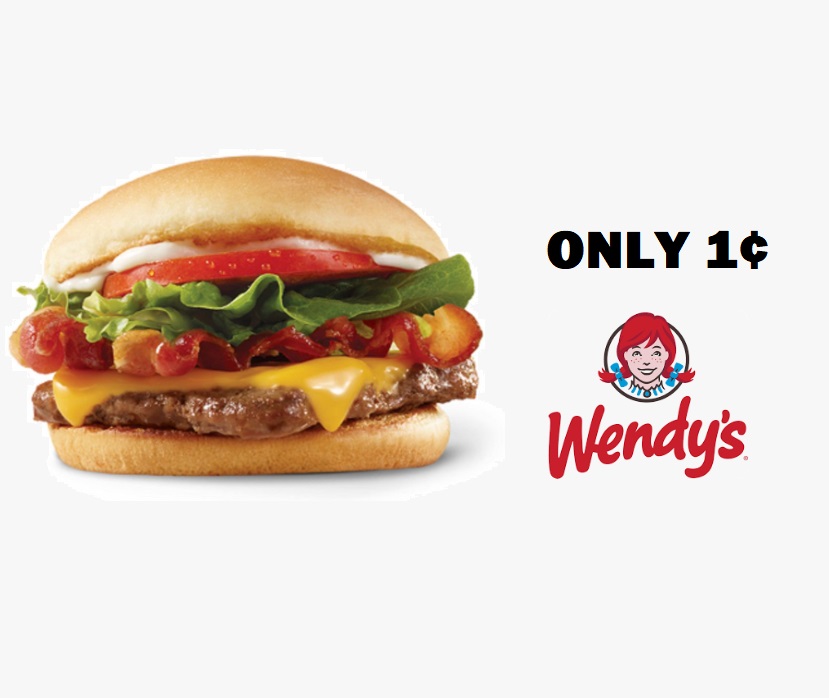 Image ONLY 1¢ Junior Bacon Cheeseburger with ANY Purchase at Wendy’s