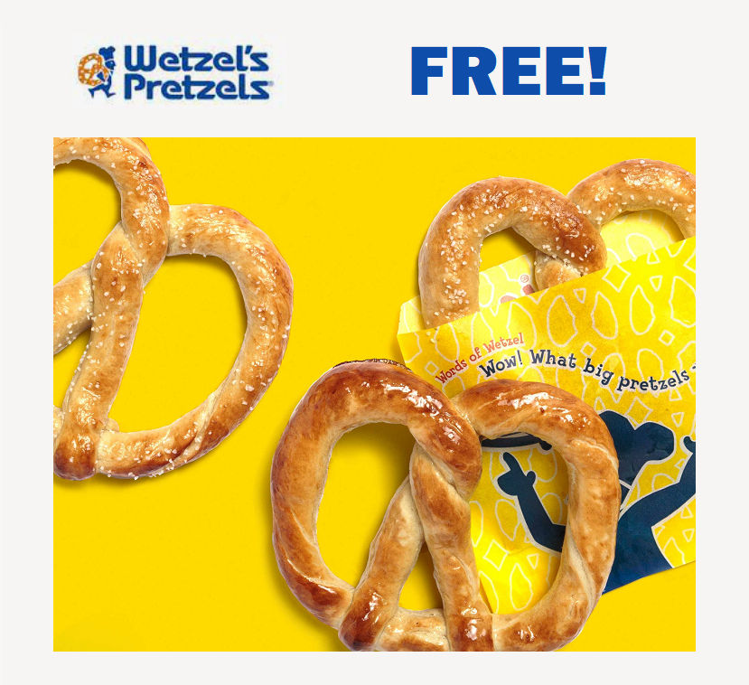 Image FREE Pretzel At Wetzel’s Pretzels