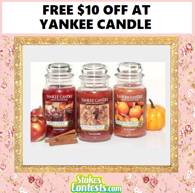 Image FREE $10 off Yankee Candle