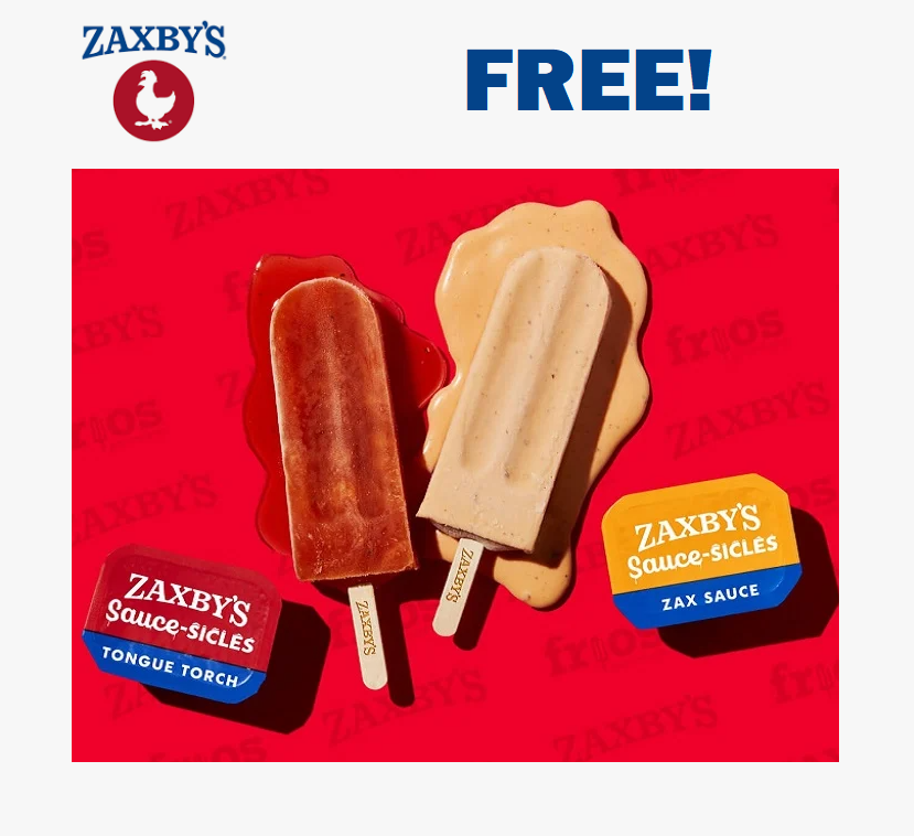 Image FREE Sauce Flavored Popsicles at Zaxby’s on September 19