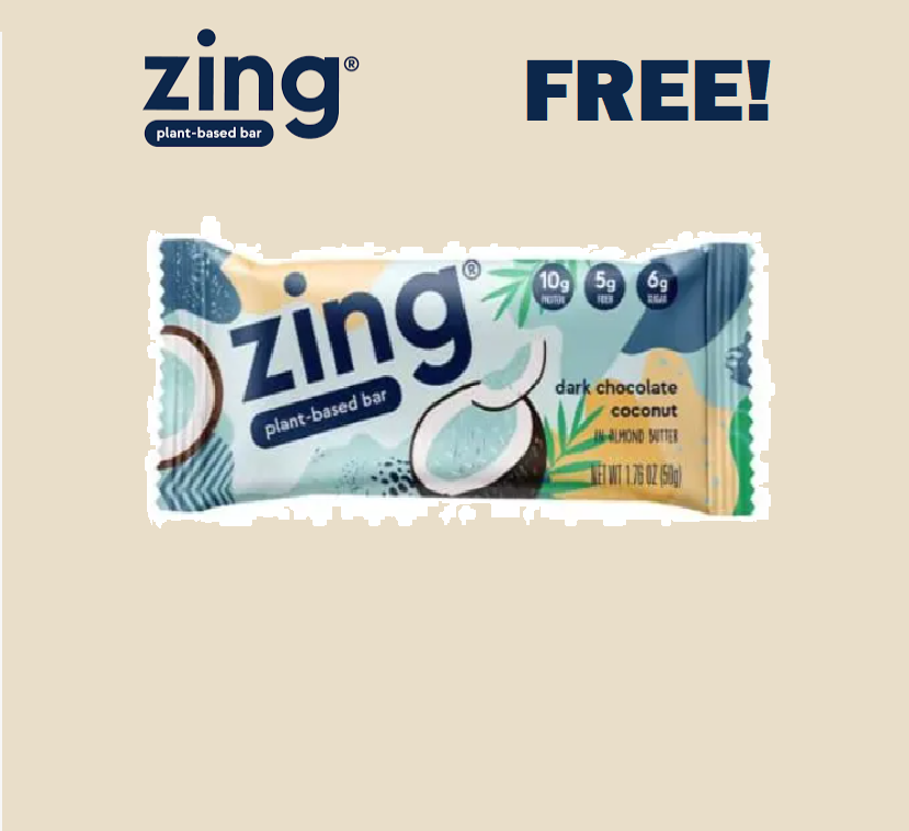 Image FREE Tumbler & FREE Zing Original Plant-Based Bars In Dark Chocolate Coconut 