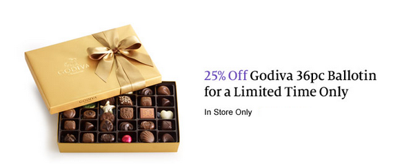 Image Barnes & Noble : 25% Off Godiva 36pc Ballotin