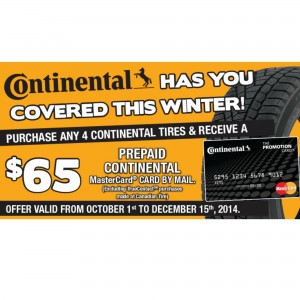 Image FREE $65 Prepaid Mastercard from Continental Tire Mail in Rebate