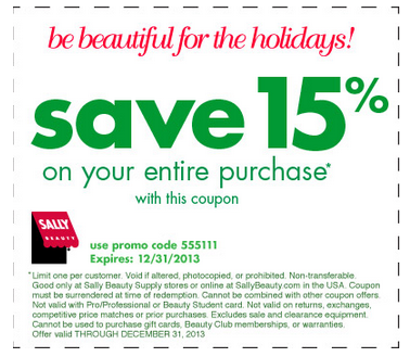 Image Sally Beauty : 15% Off Entire Purchase