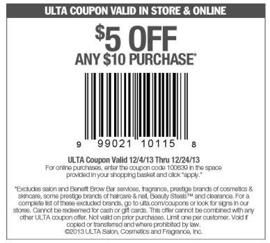 Image Ulta : $5 Off $10+ In-Store & Online