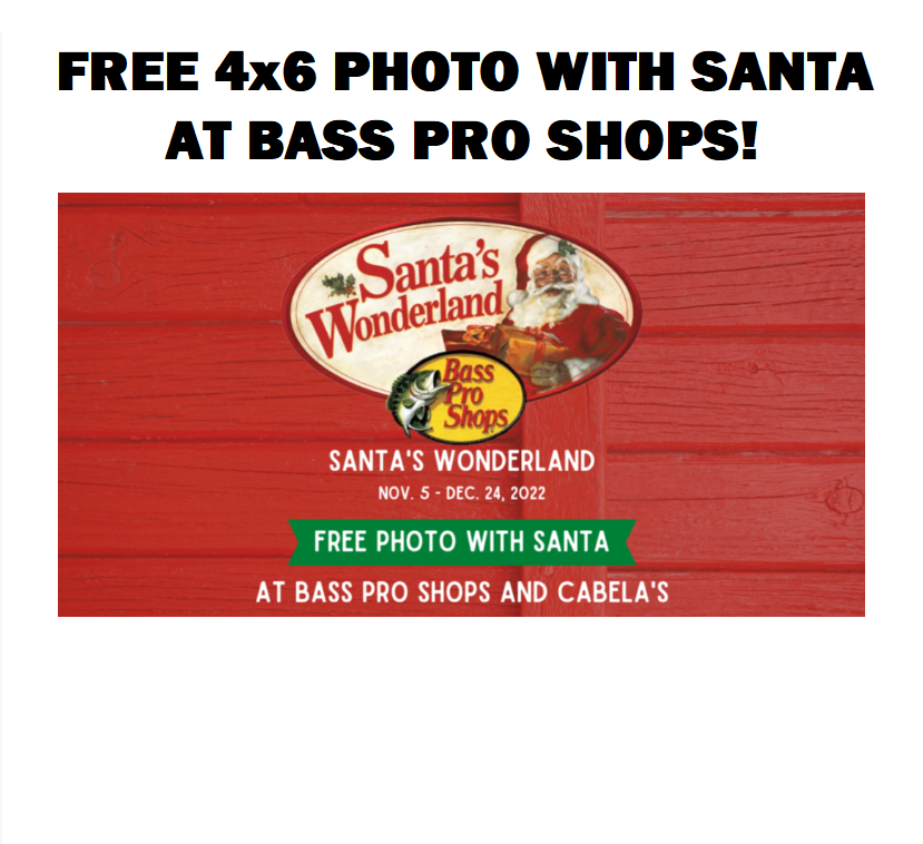 Image FREE 4x6 Photo With Santa and Activities at Bass Pro Shops!