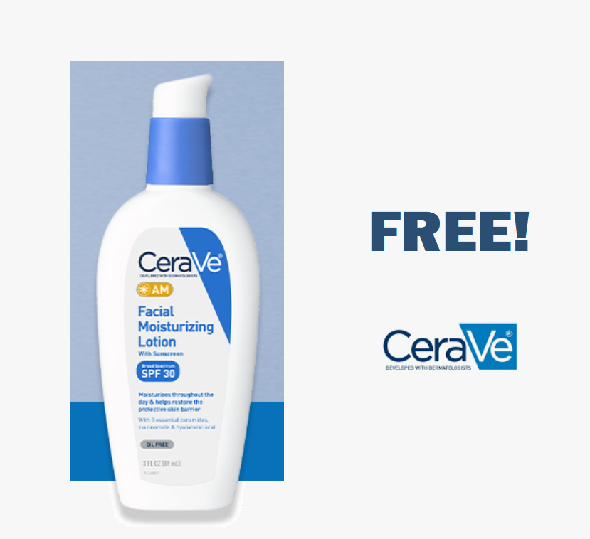 Image FREE CeraVe AM Moisturizing Lotion with Sunscreen