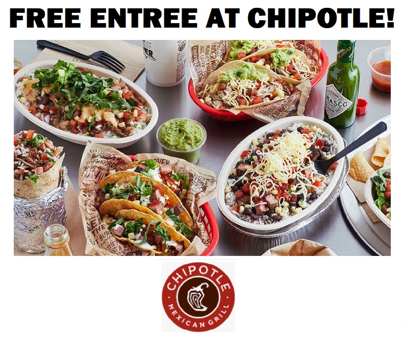 Image FREE Entree at Chipotle!