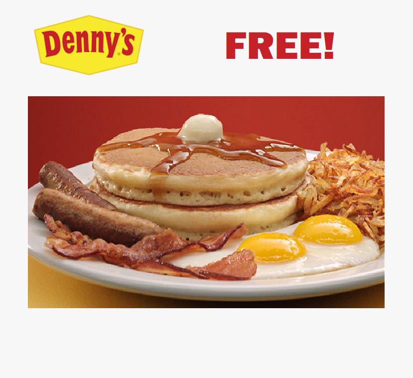 Image FREE Grand Slam Breakfast at Denny's For Veterans!