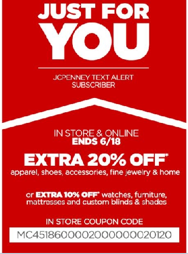 Image JCPenny: Extra 20% Off Select Categories 