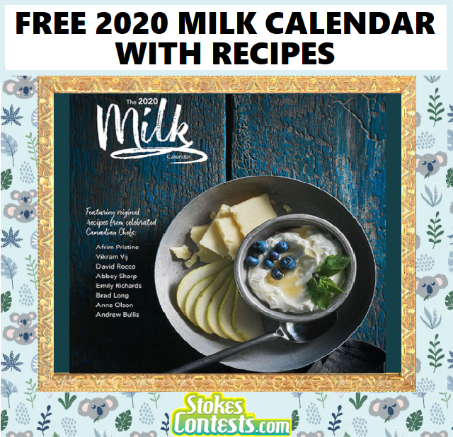 Image FREE 2020 Milk Calendar with FREE Recipes!