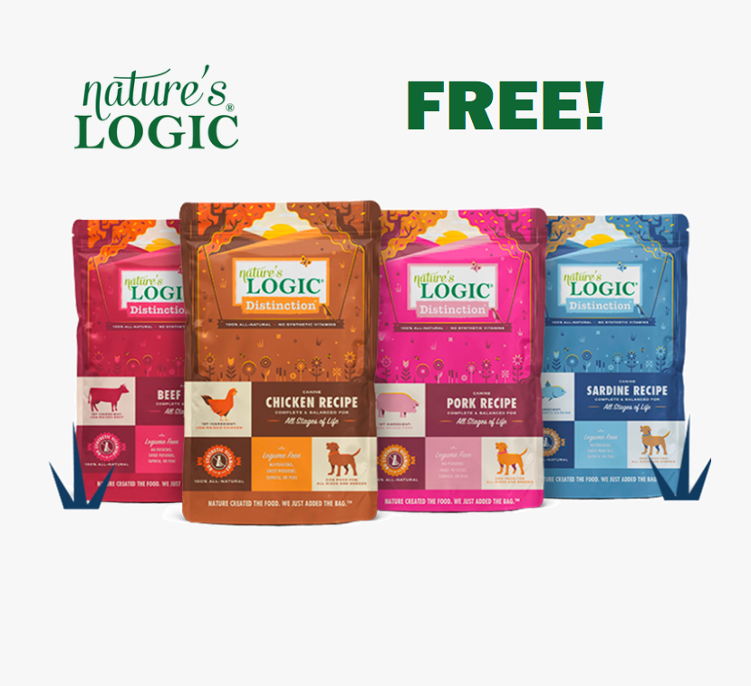 Image FREE 4.4lb Bag of Nature’s Logic Distinction Pet Food