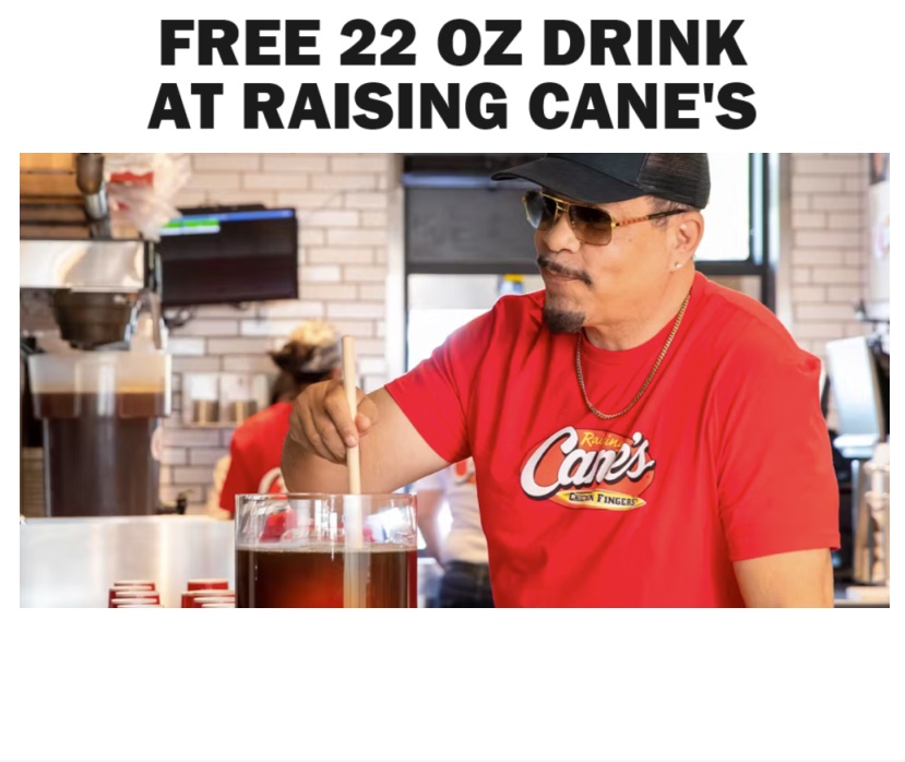 Image FREE 22 oz Drink at Raising Canes! TODAY!