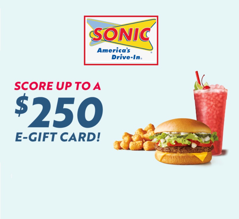 Image FREE $25-$250 Sonic Gift Cards no.2