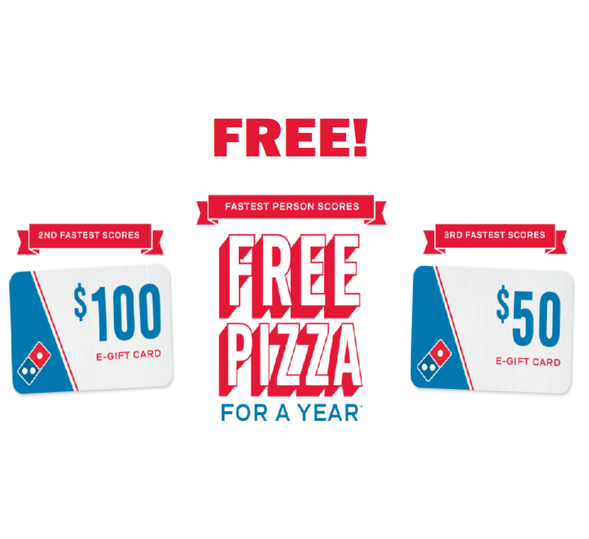 Image FREE $50-$100 Dominos Gift Cards! 5,003 WINNERS!